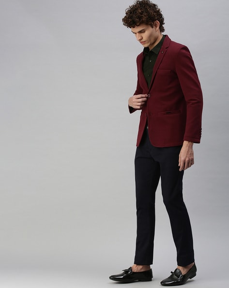 Maroon Blazers & Waistcoats for Men SHOWOFF Online
