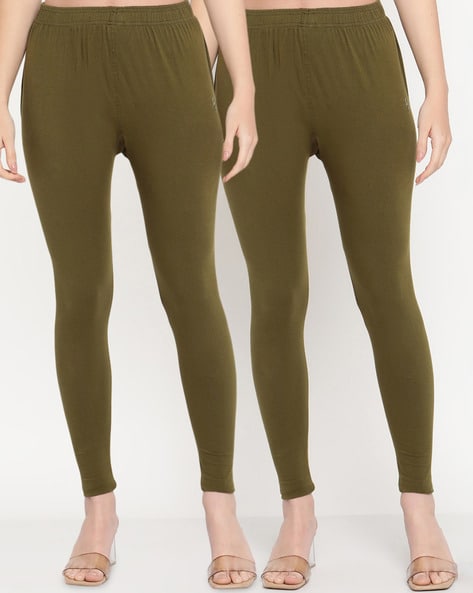 Buy Olive Leggings for Women by Tag 7 Plus Online