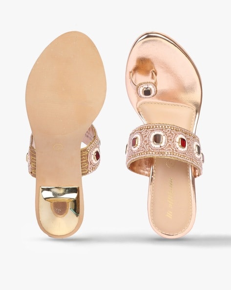 Rose gold studded sandals new arrivals