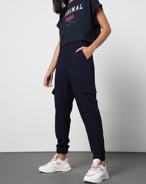 Buy Navy Blue Trousers & Pants for Women by Outryt Online