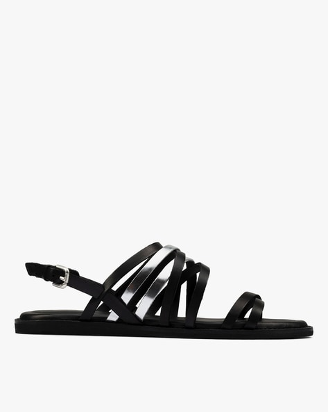 Clarks Leather Multi-Strap Flat Sandals