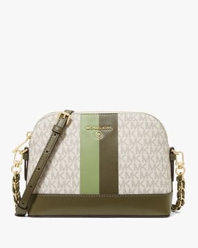 Buy Michael Kors Jet Set Logo Print Crossbody Bag with Detachable Strap |  Olive Color Women | AJIO LUXE