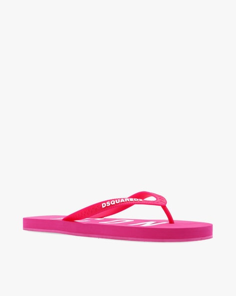 Icon Print Thong Strap Flip Flops