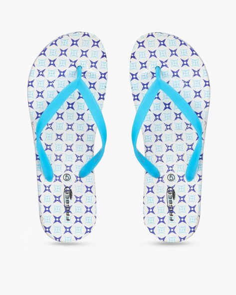 Blue and 2025 white flip flops