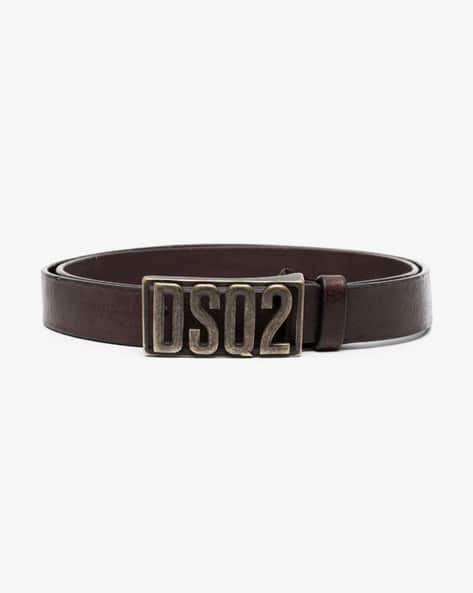 Buy Dsquared2 Leather Belt With Metal Logo Buckle | Black Color 