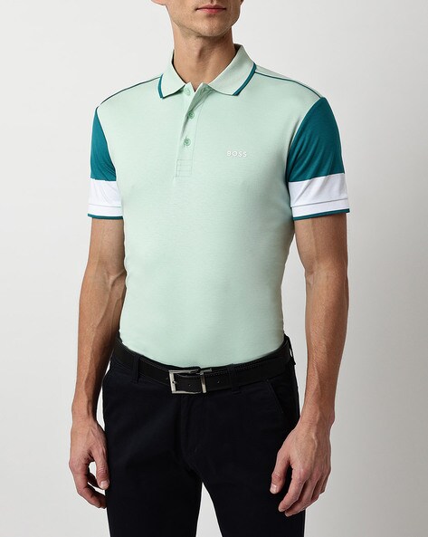 BOSS - Polo shirt with contrast logos