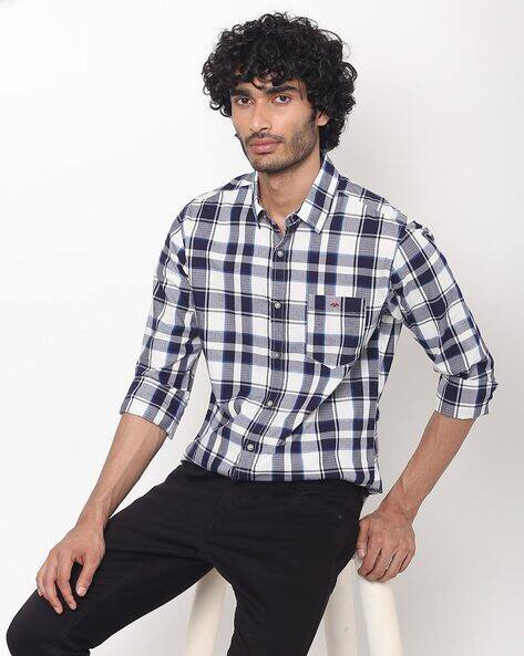 Buy Navy Blue Shirts for Men by MUFTI 