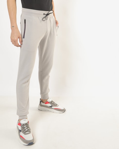 Ribbed Joggers with Elasticated Drawstring Waist