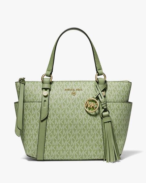 Michael Kors Green Color Leather Ava Crossbody Bag