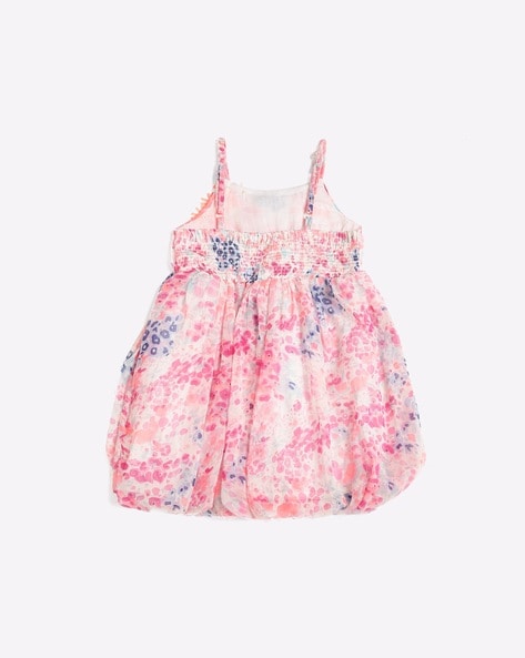 Beautiful floral print organza stuff flair gown with smoked style frock  inner and chain belt gown length 50 inner 40 ready to wear🛍�... | Instagram