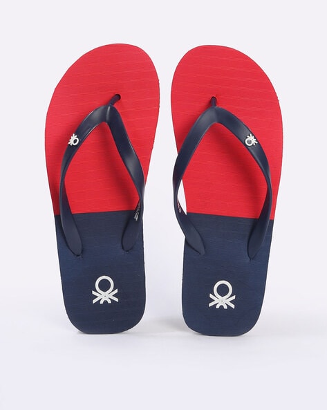 Colourblock Thong Strap Flip Flops