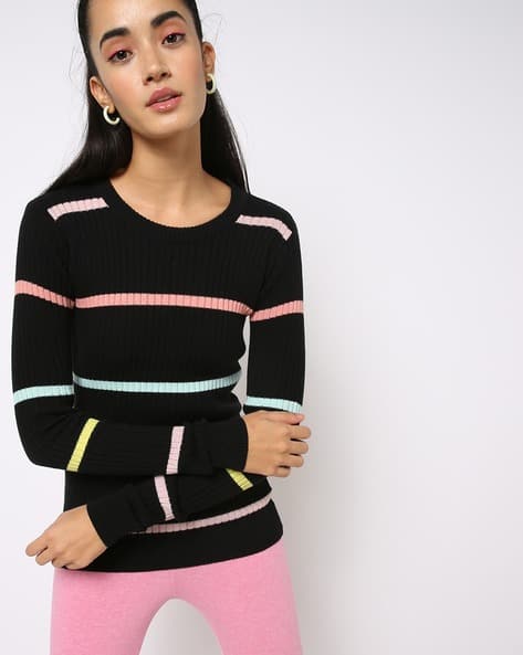 Striped Crew-Neck Pullover