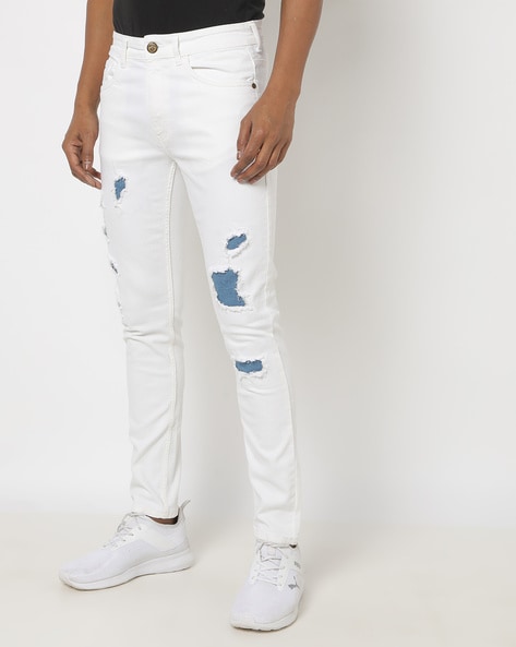 White tone hot sale jeans for mens