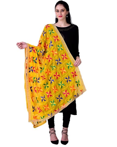 Embroidered Phulkari Dupatta Price in India