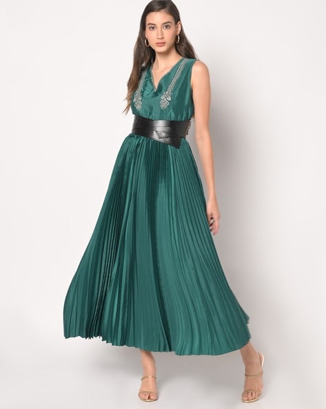 Buy Her By Invictus A Line Maxi Dress With Belt - Dresses for Women  19840118 | Myntra