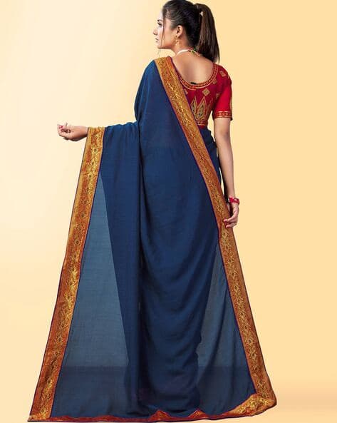 Saree with Lace Border view 3