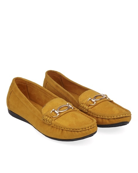 yellow suede loafers