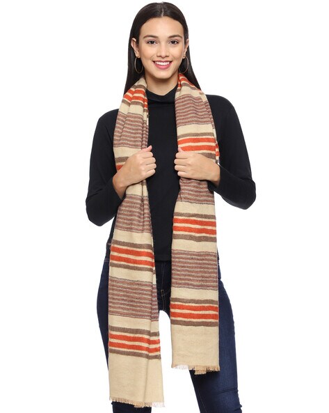 Striped Muffler with Tassels Price in India