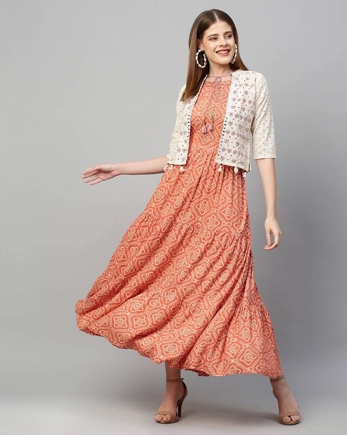 tier dress with jacket