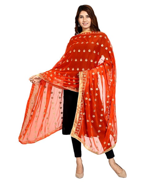 Embroidered Chiffon Dupatta Price in India