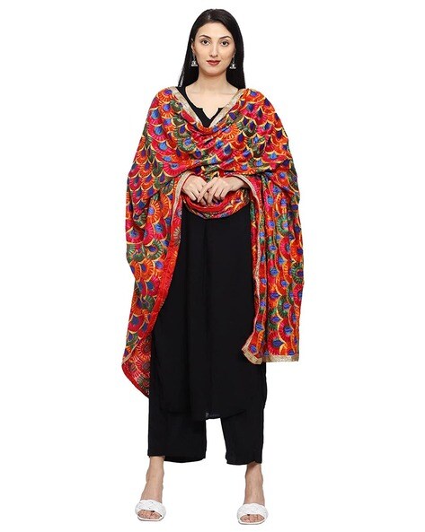 Embroidered Phulkari Dupatta Price in India