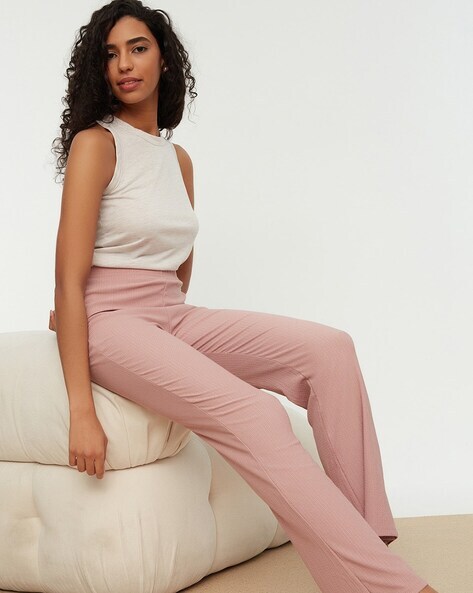 nude pink trousers