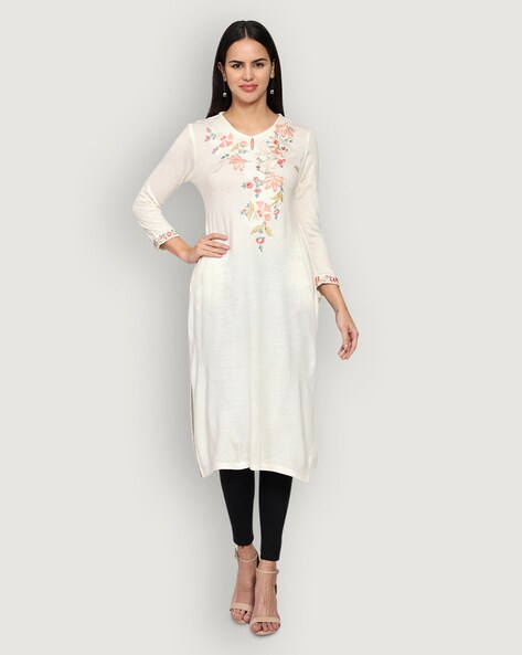 Cream Kurtas for Women by SHEREEN Online | Ajio.com