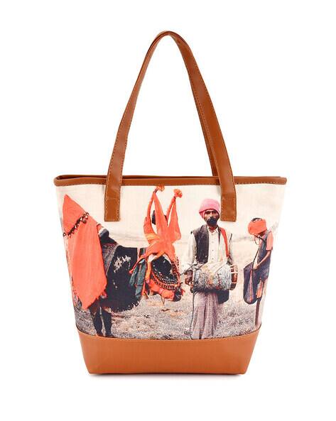 LYCHEE BAGS Graphic Print Canvas Tote Bag
