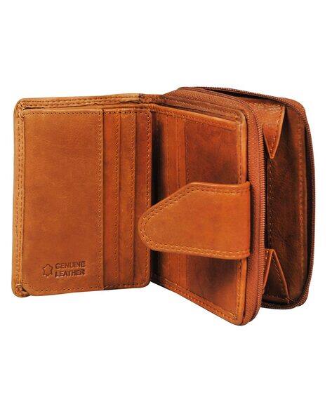 CALFNERO Genuine Leather Zip-Around Wallet