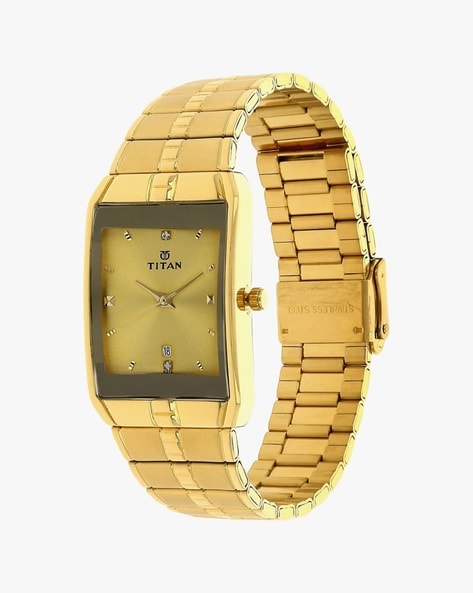 22Kt Golden Titan Square Watch For Men 66VG221