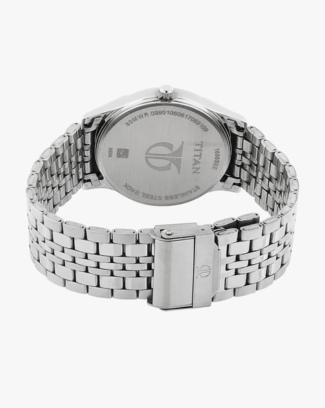 Titan watch discount stainless steel back