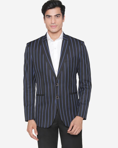 blue striped blazer mens