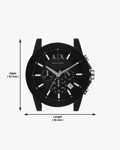 Armani exchange discount black silicone watch