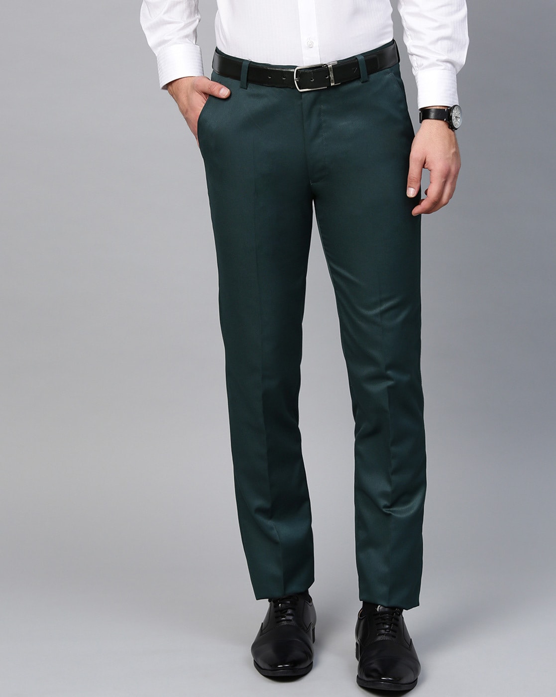 Buy Selected Homme Dark Green Slim Fit Flat Front Suit Trousers for Men  Online  Tata CLiQ Luxury