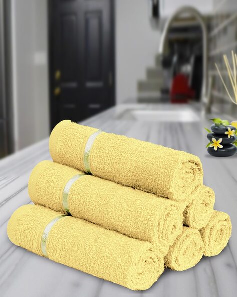 Yellow Face Cloth Bath Towel Sets for sale