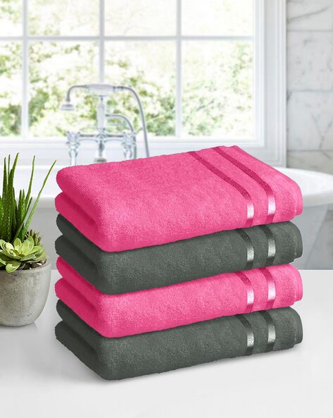 Pink and grey online towels