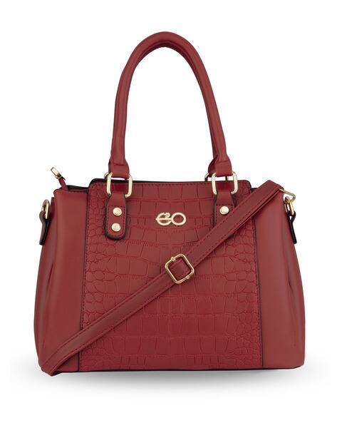 Textured Sling Handbag with Compartment