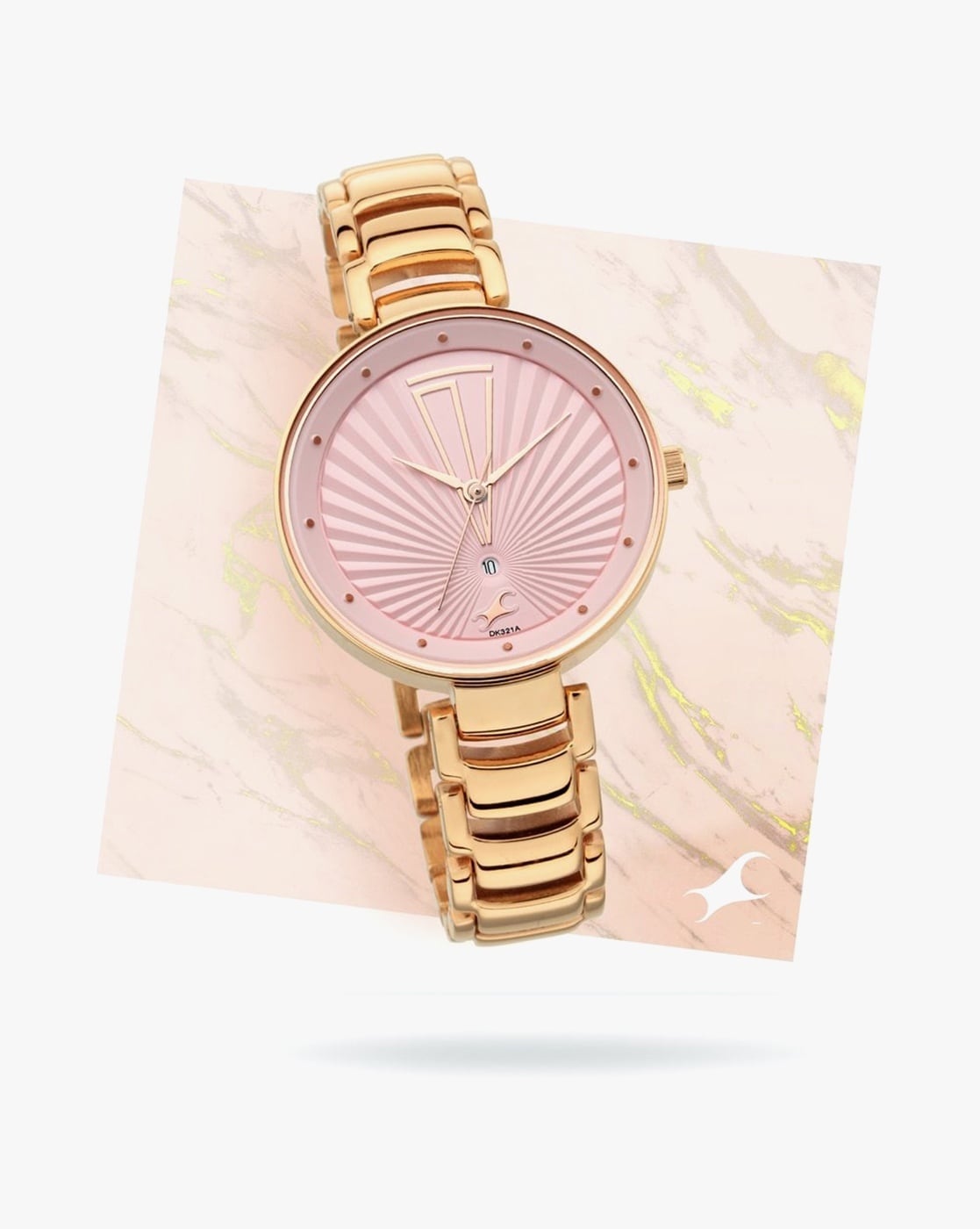 Fastrack golden best sale watches for womens