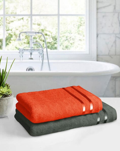 Buy Grey Orange Towels Bath Robes for Home Kitchen by Story