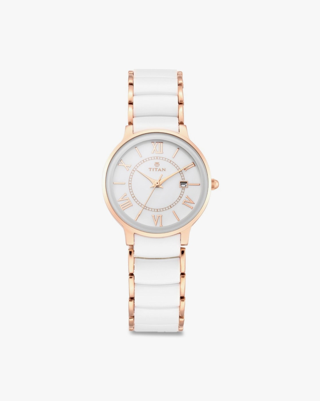 Titan white ceramic discount watch