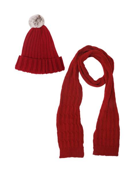 Knitted Beanie Cap with Muffler view 3