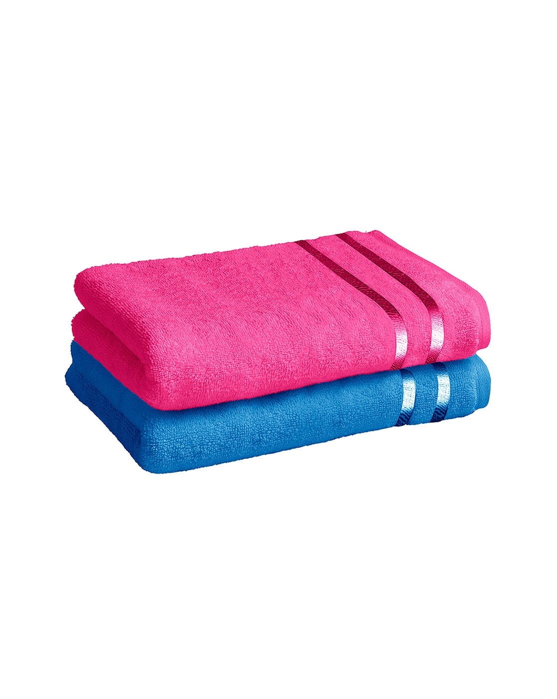 pink and blue bath towels