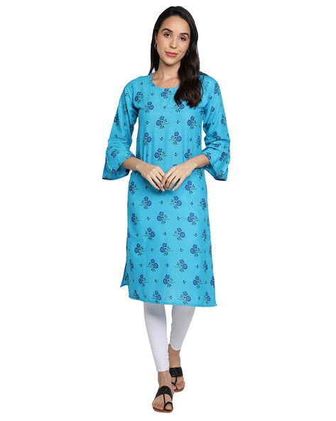 Buy Yellow Flare Bell Sleeves Embellished Kurta Online - W for Woman