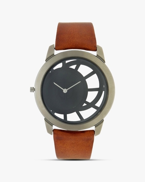 Titan mens outlet analogue leather watch