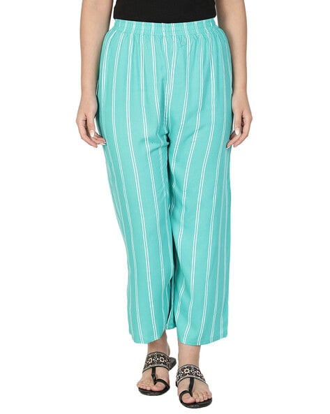 Striped Ankle Length Palazzos Price in India