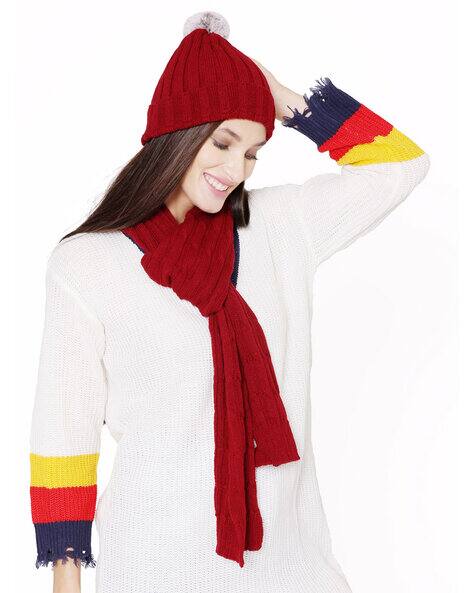 Knitted Beanie Cap with Muffler view 2