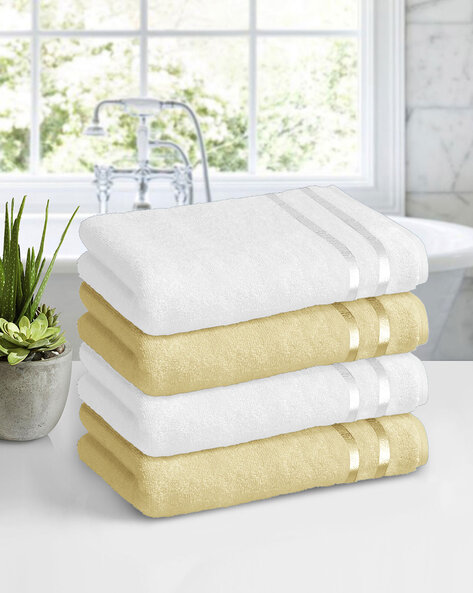 Beige and best sale white towels