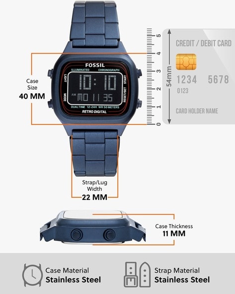 FOSSIL EVERETT SOLAR DIGITAL WATCH-MEN-Brandawatch.