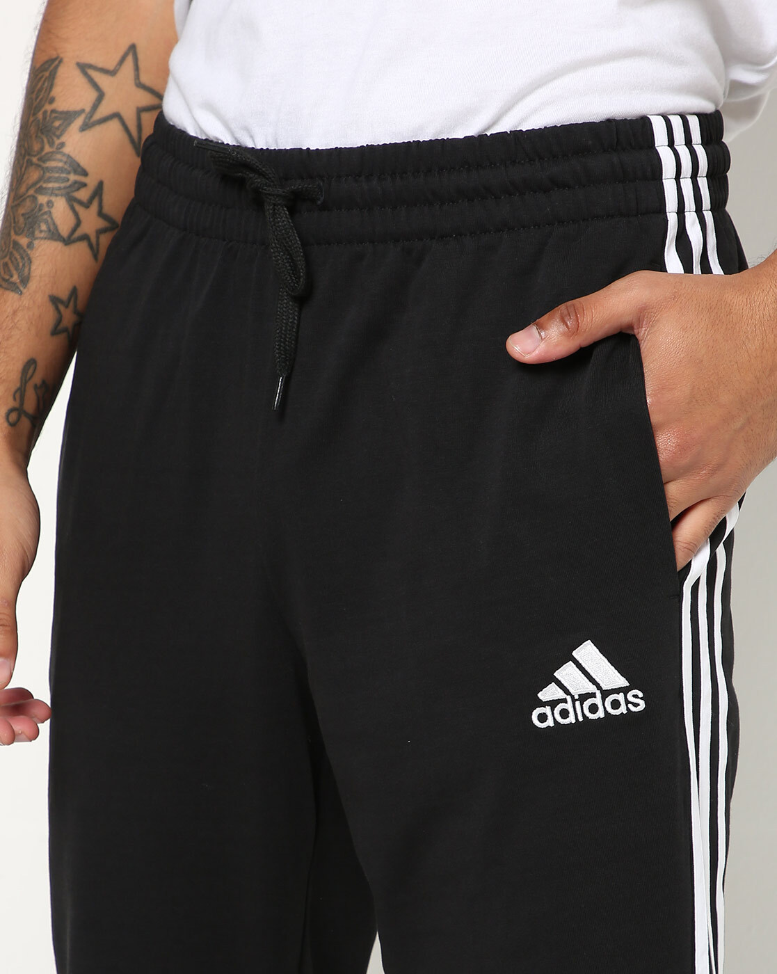 adidas Soccer three stripe trio sweatpants in black  ASOS