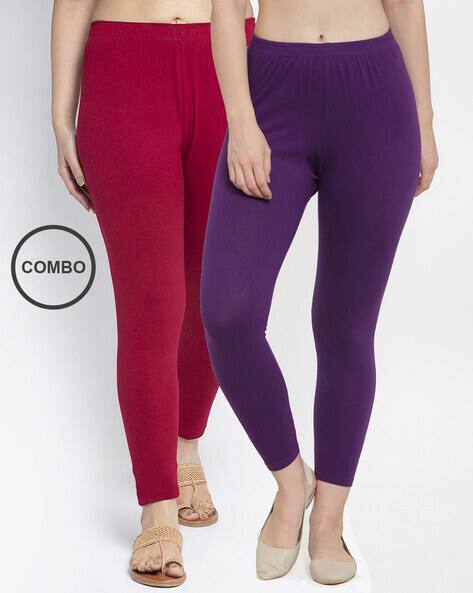 Buy Purple \u0026 Maroon Leggings for Women 